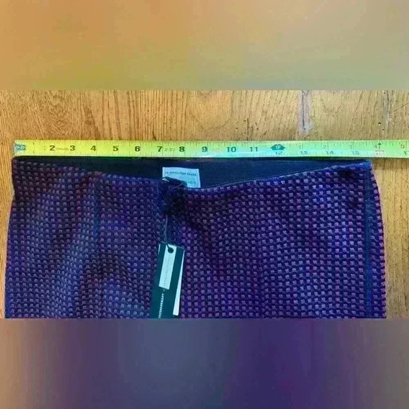 NWT Anthropologie Essential Crop Flare Pants In Maroon Navy Check Size Medium - Picture 10 of 14